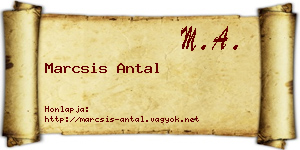 Marcsis Antal névjegykártya